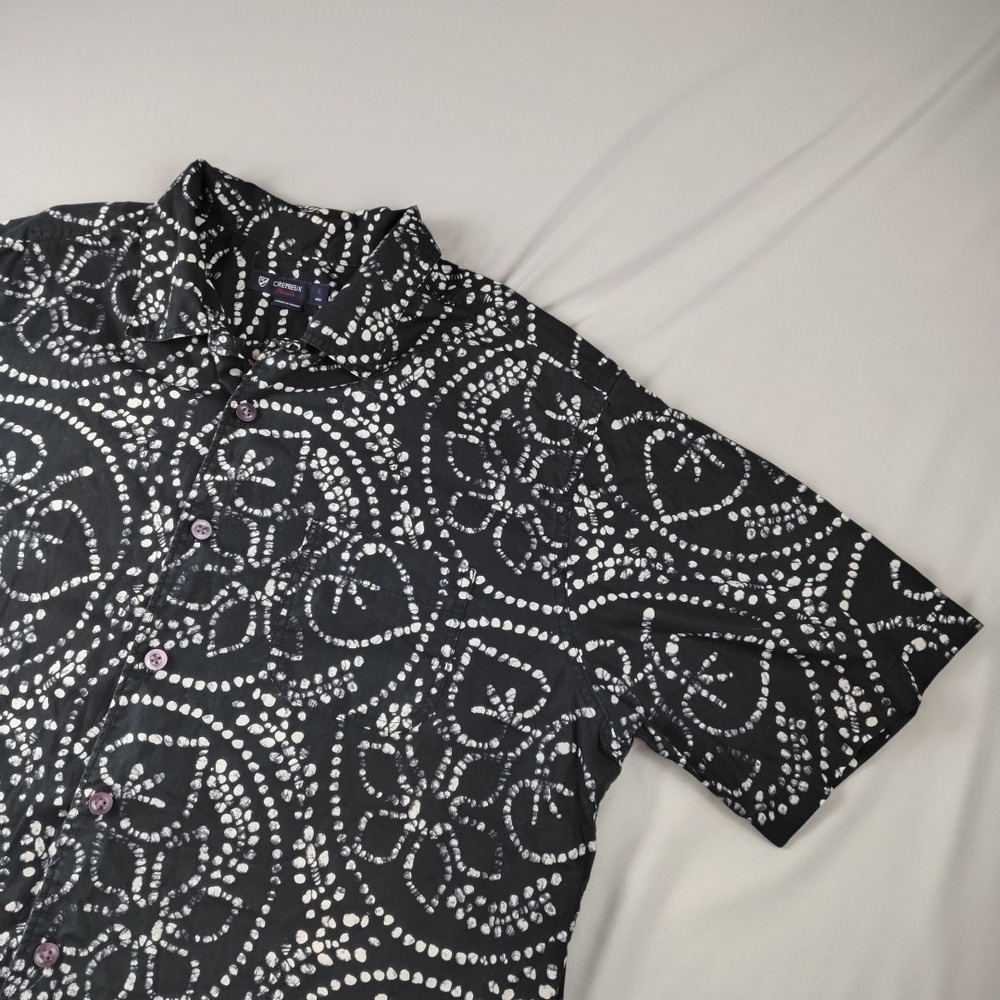 Cremieux Classics Mens Large Black Short Sleeve Button Down Shirt Beach Casual - Picture 4 of 16